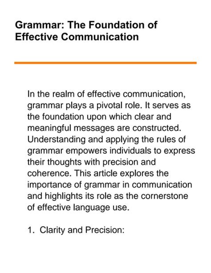 The Importance of Grammar in Effective Communication